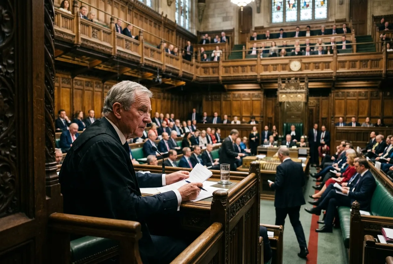 The Honourable James holding a session